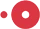 The image shows two red, pixelated, circular shapes with hollow centers, one larger and one smaller, set against a transparent background.