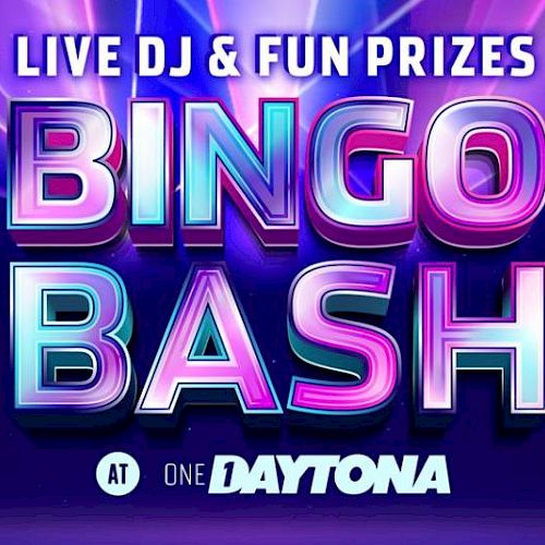 The image promotes a "Bingo Bash" at One Daytona with live DJ and fun prizes.