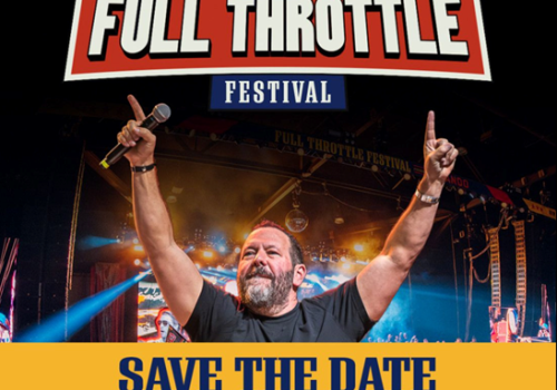 A poster for Bert Kreischer&rsquo;s &ldquo;Full Throttle&rdquo; Festival at Daytona 500 pre-party, with date info for Saturday, Feb 20, 2027.