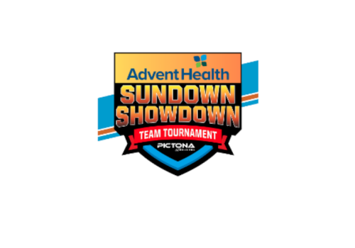 The image is a logo for the Advent Health Sundown Showdown Team Tournament at Pictona.