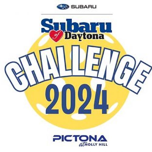 This image displays the logo for the Subaru Daytona Challenge 2024, associated with Pictona at Holly Hill.