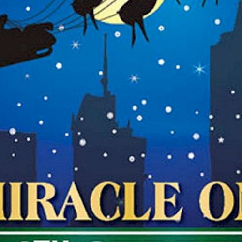 The image shows a Christmas-themed scene with Santa’s sleigh, reindeer, and the text “Miracle on 6th Street” over a city skyline.