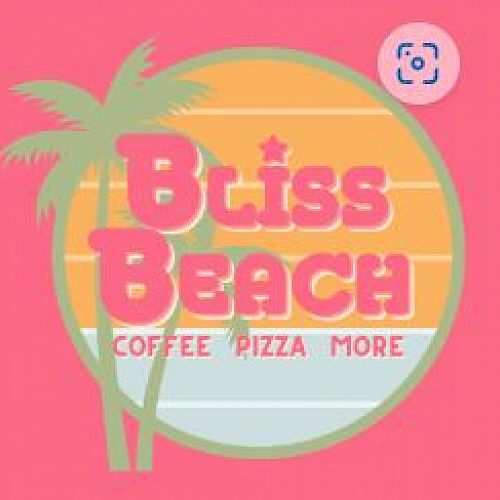 The image features a retro-inspired logo with a sunset, palm tree, and the text 