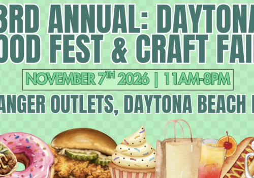 An ad flyer for the &ldquo;3rd Annual Dayton&rdquo; event&mdash;food fest & craft fair on November 7, 2026, 11AM&ndash;8PM at Danger Outlets, Daytona Beach.