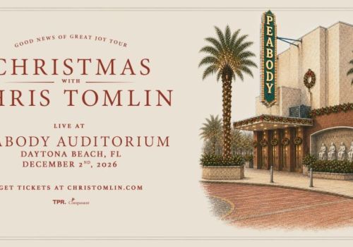A Christmas concert flyer for &ldquo;Christmas with Chris Tomlin,&rdquo; live at Body Auditorium in Daytona Beach, FL on Dec 2, 2026.