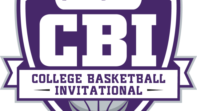 Logo for the College Basketball Invitational (CBI), featuring the word "purple" and a basketball symbol, with a purple shield design.