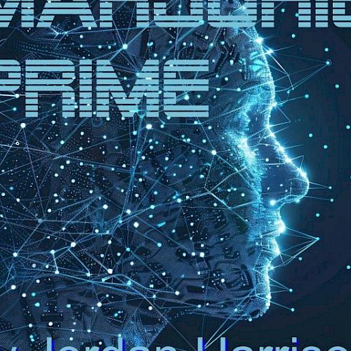 The image features the title "Marjorie Prime" and a digital profile of a face with network-like patterns, by Jordan Harrison.