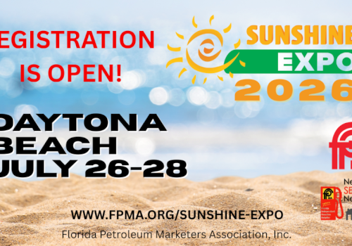 Sunshine Expo 2026 banner on a sunny beach, with &ldquo;Registration is Open!&rdquo; text, dates July 26-28 in Daytona Beach, Florida.