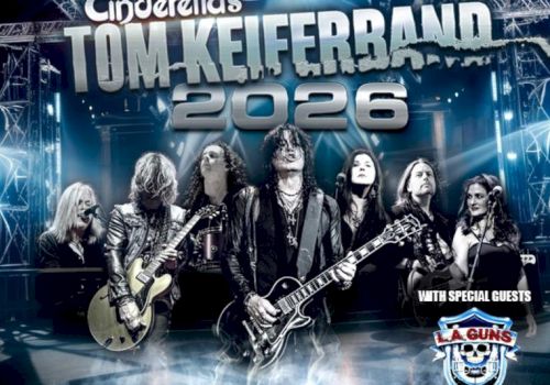 Tom Keifer Band 2026 live with L.A. Guns, on stage with guitars and lights, headline image.